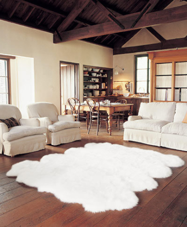 Schaffell Teppich 8-fach 180 x 215 cm weiss