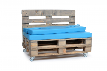 Palettenrückenkissen Sunline Uni 120x42x8 blau