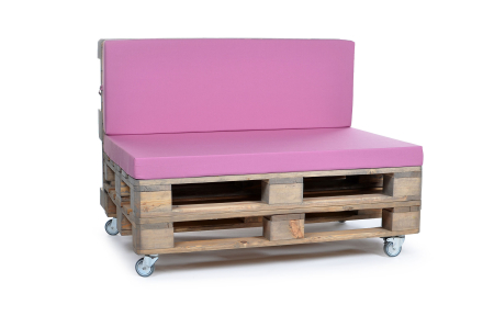 Palettenrückenkissen Sunline Uni 120x42x8 pink