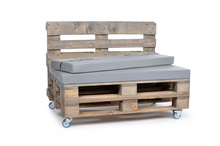 Palettenrückenkissen Sunline Uni 120x42x8 silber