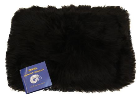 Sitzauflage aus Lammfell hochwollig rechteckig 30x40cm schwarz