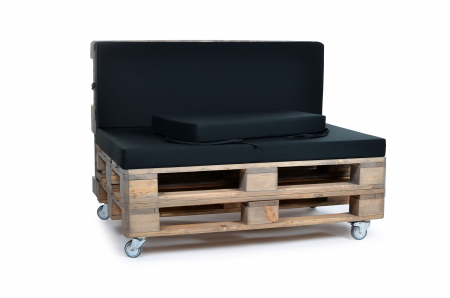 Palettenseitenrückenkissen Sunline Uni 72x42x8 schwarz