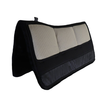 AirTec Plus Lammfell Westernpad mit Funktionsgewebe wirbelsäulenfrei aufpolsterbar Stofffarbe schwarz