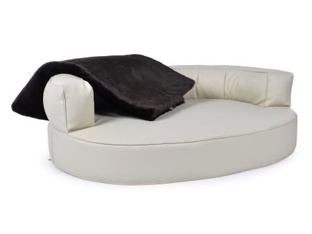 Hundebett Atlanta Kunstleder 130x10 cm creme