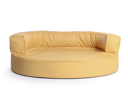Hundebett Atlanta Kunstleder 70x50 cm gelb-1
