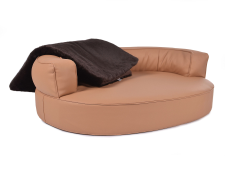 Hundebett Atlanta Kunstleder 90x70 cm hellbraun