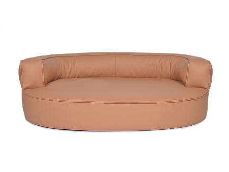 Hundebett Atlanta Kunstleder 90x70 cm hellbraun