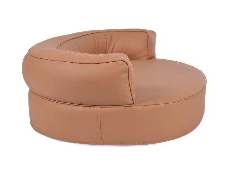 Hundebett Atlanta Kunstleder 70x50 cm hellbraun-2