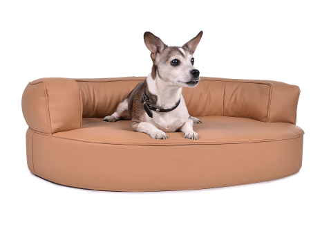 Hundebett Atlanta Kunstleder 130x110 cm hellbraun