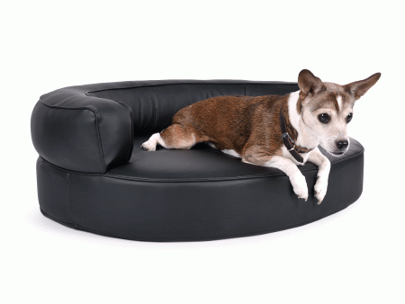 Hundebett Atlanta Kunstleder 70x50 cm schwarz