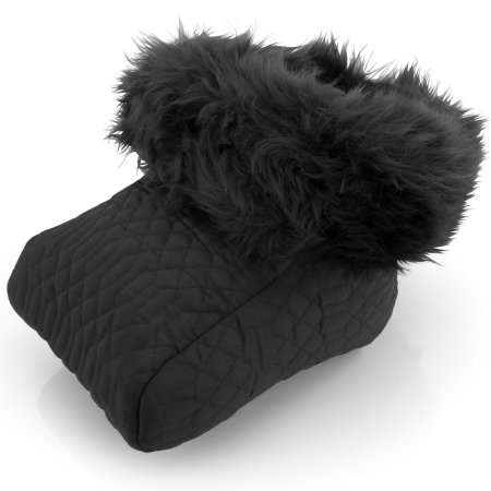 Fusssack Lammfell schwarz hochwollig