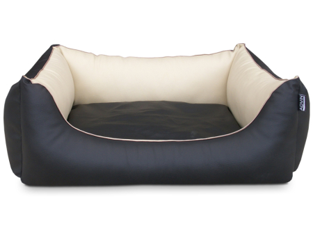 ADViN Kunstleder Hundebett schwarz-creme 110 x 90 cm