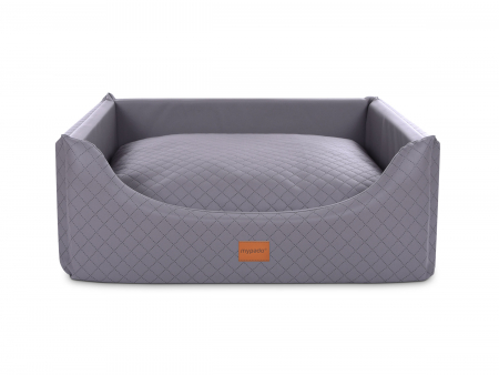 Alma Hundebett Kunstleder silber 90x70 cm-1-2