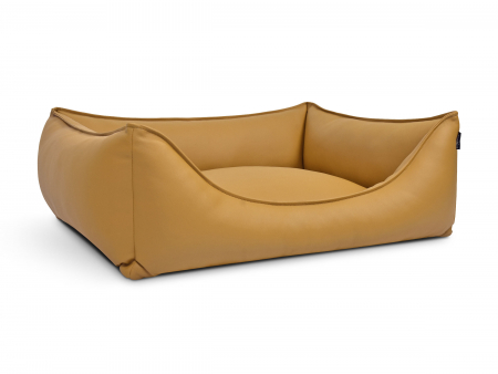 Hundebett Dreamcollection Kunstleder 130x110 cm gelb