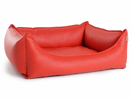 Hundebett Dreamcollection Kunstleder 130x110 cm rot