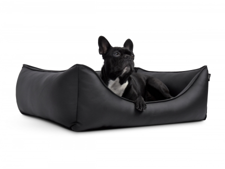 Hundebett Dreamcollection Kunstleder 130x110 cm schwarz