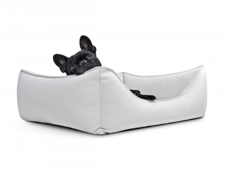 Hundebett Dreamcollection Kunstleder 130x110 cm weiss