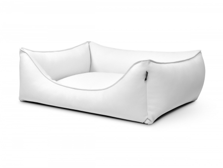 Hundebett Dreamcollection Kunstleder 130x110 cm weiss-1