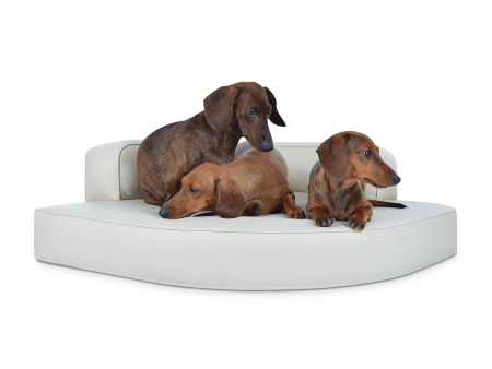Hundebett Esquina Kunstleder 80x80 creme