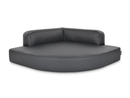 Hundebett Esquina Kunstleder 100x100 grau-1