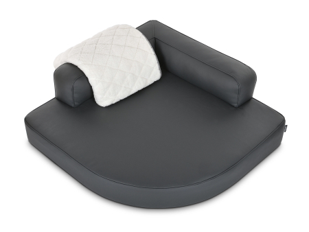 Hundebett Esquina Kunstleder 80x80 grau