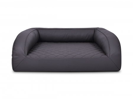 Flo Select+ Hundebett Kunstleder gesteppt 110x90 cm grau