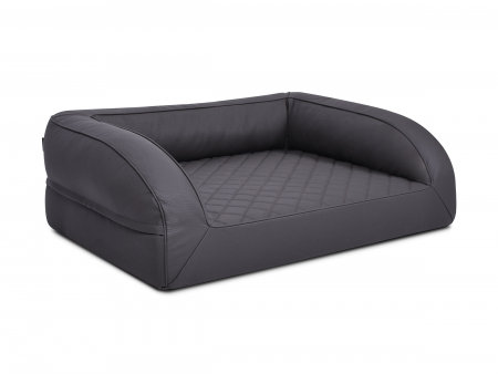 Flo Select+ Hundebett Kunstleder gesteppt 130x110 cm grau