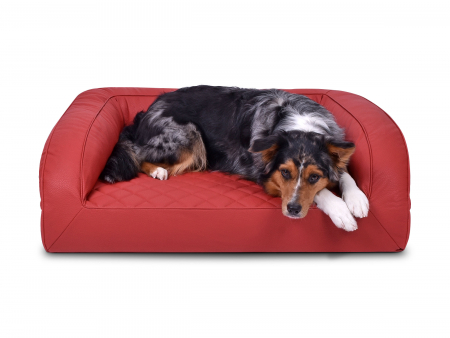 Flo Select+ Hundebett Kunstleder gesteppt 70x50 cm  rot