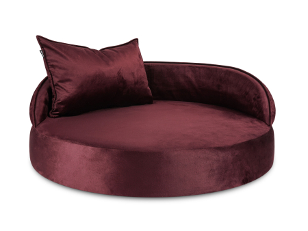 Hundebett Island Velvetline BORDEAUX Ø 70cm-1