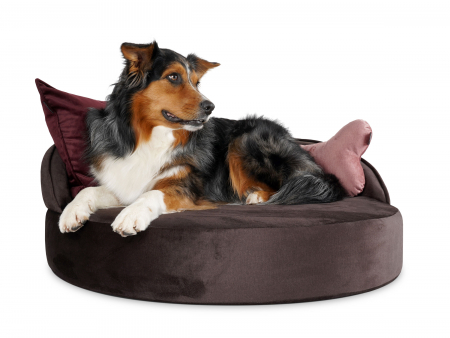 Hundebett Island Velvetline BRAUN Ø 70cm-1