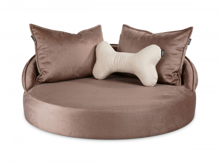 Hundebett Island Velvetline HELLBRAUN Ø 85cm-1