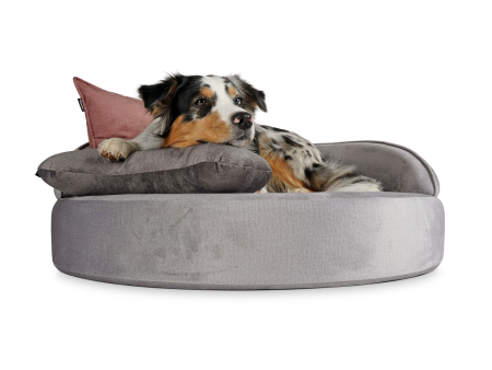 Hundebett Island Velvetline SILBER Ø 85cm