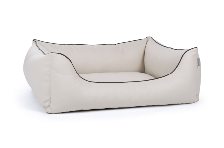 World Hundebett Kunstleder creme 70x50 cm