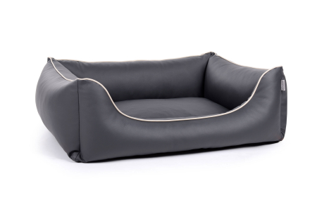 World Hundebett Kunstleder grau 110x90 cm