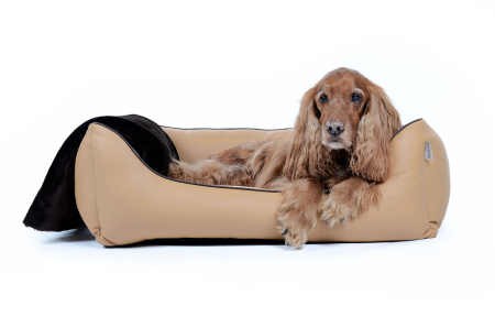 World Hundebett Kunstleder hellbraun 130x110 cm