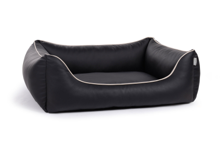 World Hundebett Kunstleder schwarz 110x90 cm