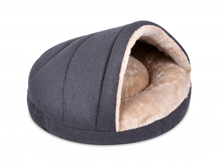 Hundebett Shell Fake Fur 90x90 cm santhrazitbeige