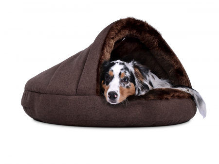 Hundebett Shell Fake Fur 120x^120 cm nougatbraun