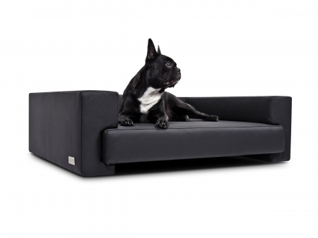 Boston Hundesofa Kunstleder SCHWARZ