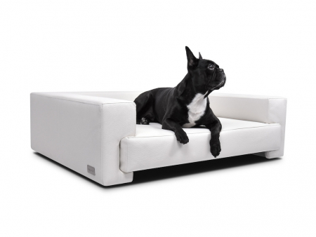 Boston Hundesofa Kunstleder WEISS