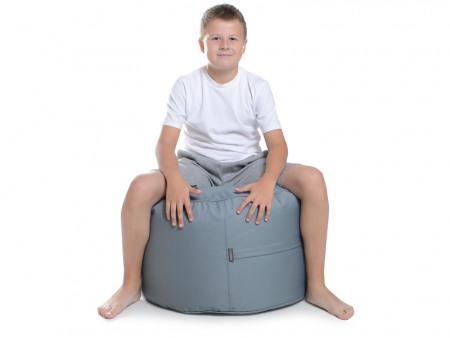 Juubag-rondo-Nylon-Sitzpouf 60cm grau