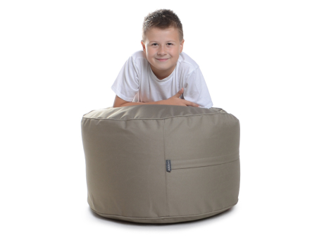 Juubag-rondo-Nylon-Sitzpouf 60cm taupe