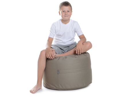 Juubag-rondo-Nylon-Sitzpouf 60cm taupe