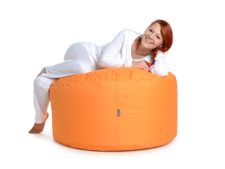 Juubag-rondo-Nylon-Sitzpouf 90cm orange