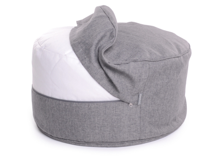 Juubag-rondo-Softline-Sitzpouf 90cm silber