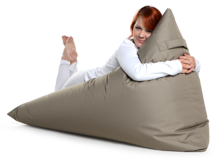 Juubag-triyang-Nylon-Sitzsack 130x100 taupe