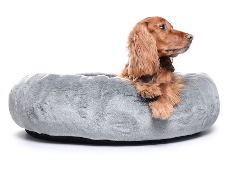 K-Nax Hundebett Fake Fur 60 cm grau