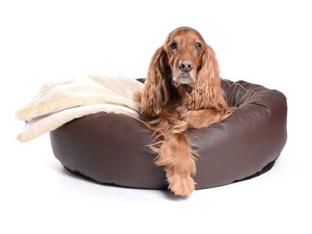 K-Nax Hundebett Kunstleder 75 cm braun
