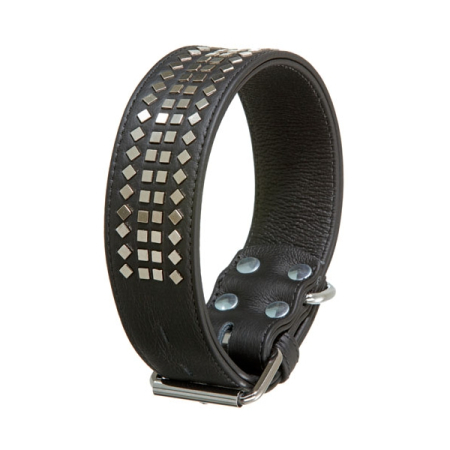 Karlie Vintage Halsband mit 4eck-Nieten 50mm - Schwarz