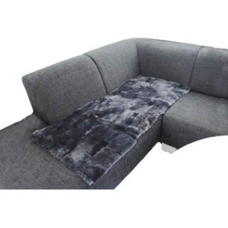 Lammfell Hundedecke Patchwork 140x60cm anthrazit grau